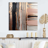 Rosegold And Pink Forms In Contemporary I - Abstract Canvas Wall Art