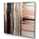 Rosegold And Pink Forms In Contemporary I - Abstract Canvas Wall Art