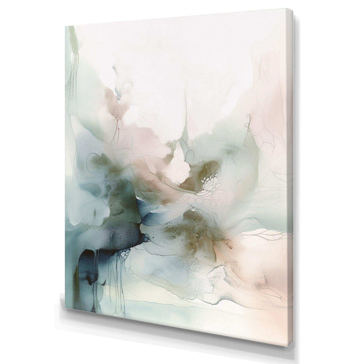 Green And Cream Essence Of Modernity II - Abstract Canvas Wall Art