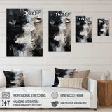 Black Textured Splash Paint Art II - Abstract Canvas Wall Art