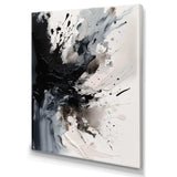 Black Textured Splash Paint Art IV - Abstract Canvas Wall Art