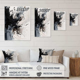 Black Textured Splash Paint Art IV - Abstract Canvas Wall Art