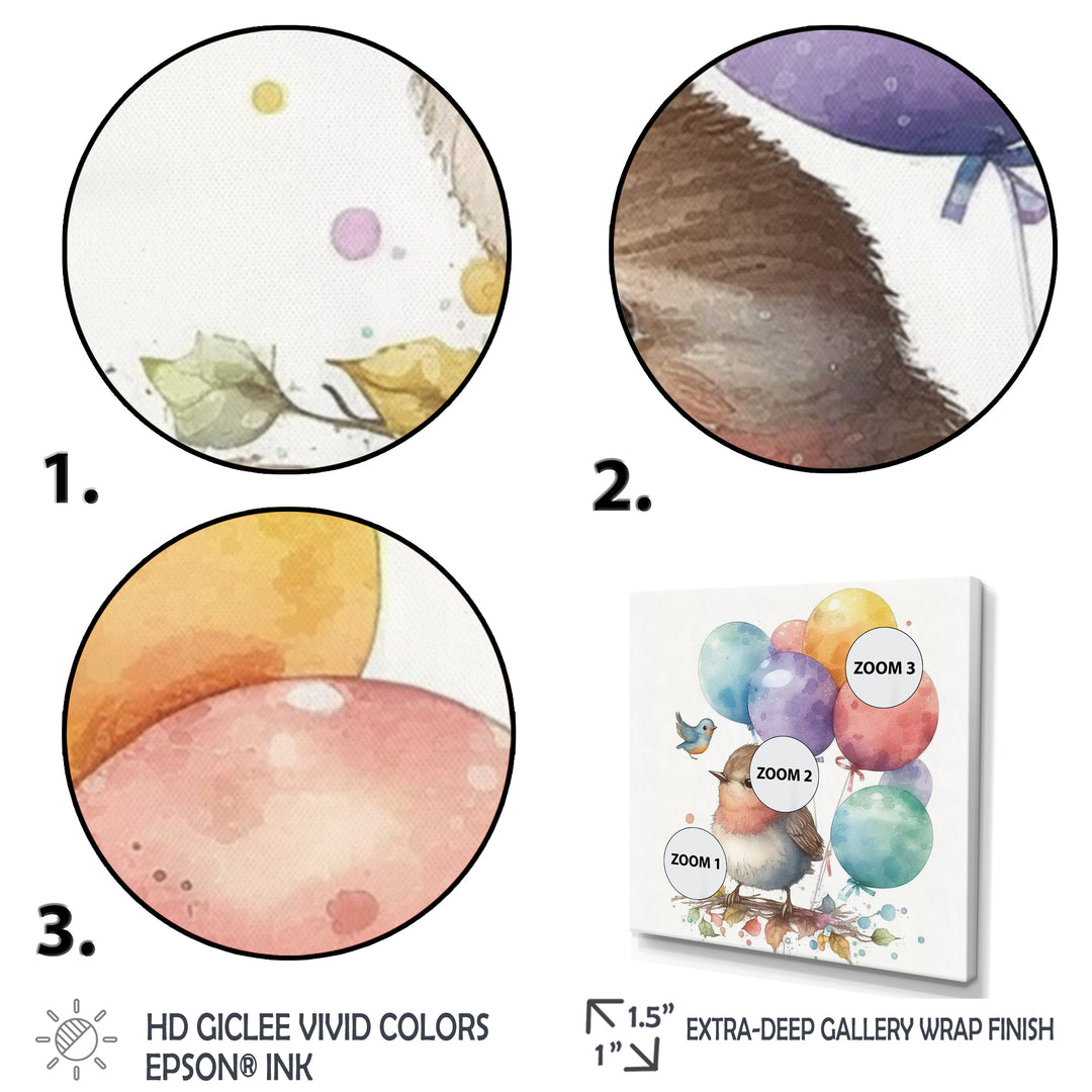Brown Illustration Detailed Baby Bird - Bird Wall Decor