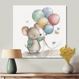 Grey Illustration Detailed Baby Mouse - Mouse Wall Art Prints