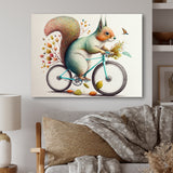 White Squirrel Riding Bike - White Squirrel Wall Art