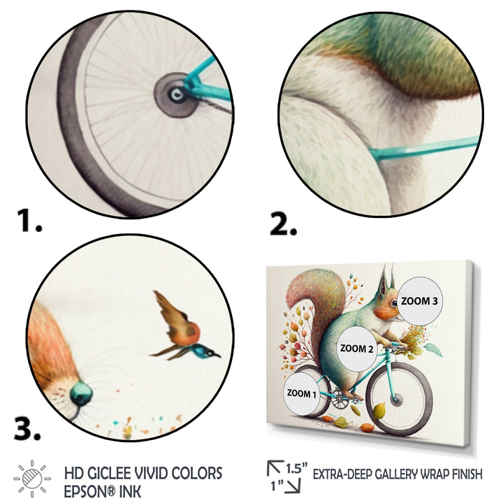 White Squirrel Riding Bike - White Squirrel Wall Art