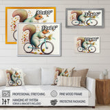 White Squirrel Riding Bike - White Squirrel Wall Art
