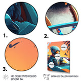 Blue Bird Wearing Sunglasses In Sportscar - Bird Fashion Home Decor Art
