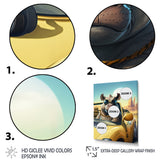 Grey Rhino Wearing Sunglasses In Sportscar - Rhino Wall Decor