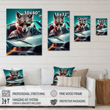 Grey Wolf Wearing Sunglasses in Sportscar - Wolf Wall Decor