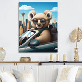 Grey Koala Wearing Sunglasses In Sportscar - Gray Koala Wall Art