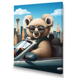 Grey Koala Wearing Sunglasses In Sportscar - Gray Koala Wall Art