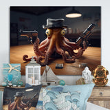 Mobster Octopus With Hat - Octopus Wall Decor