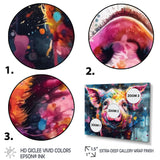 Colorful Pig Portrait - Pig Wall Art Prints