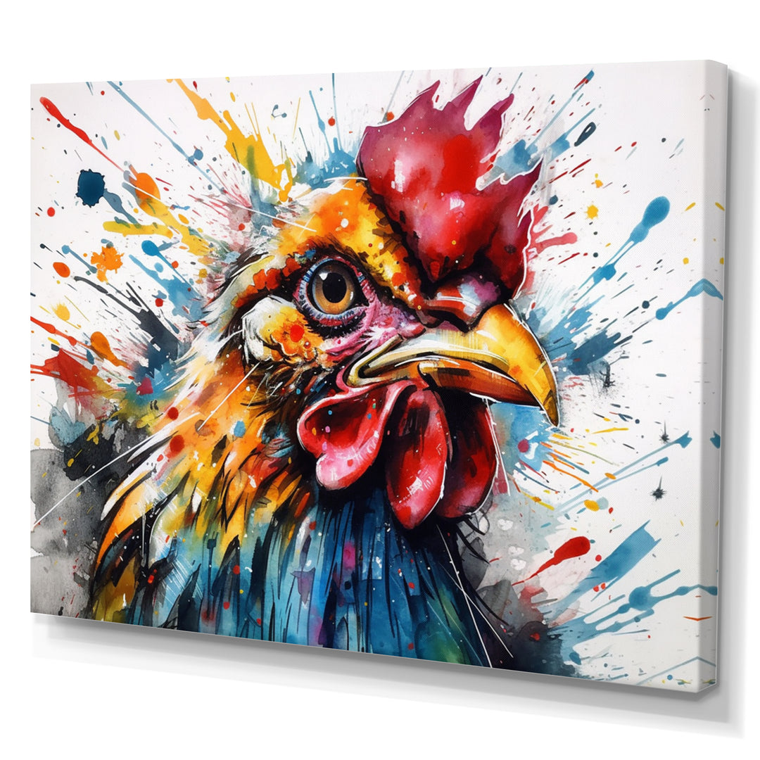 Colorful Humor Caricature Chicken Portrait - Chicken Wall Art Prints