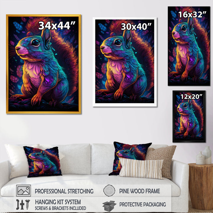 Colorful Squirrel - Blue Squirrel Wall Art