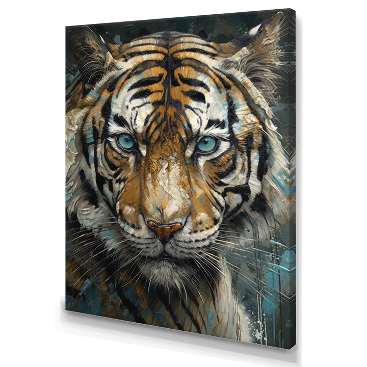 Yellow Tiger Portrait - Tiger Canvas Wall Art