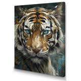 Yellow Tiger Portrait - Tiger Canvas Wall Art