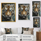 Yellow Tiger Portrait - Tiger Canvas Wall Art
