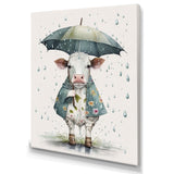 Cute Cow With Umbrella Rainy Day - Cow Wall Decor