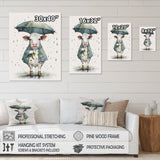 Cute Cow With Umbrella Rainy Day - Cow Wall Decor