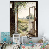 View From A Cottage Country Door II - Farm Canvas Wall Art