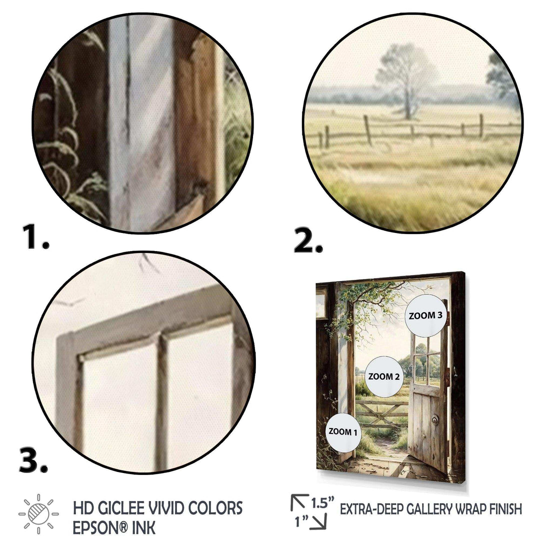 View From A Cottage Country Door II - Farm Canvas Wall Art