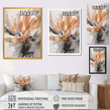 Orange And Grey Mesmerizing Marble Abstraction - Abstract Canvas Wall Art