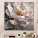 Marble Pink Gold Peony Flower III - Floral Canvas Wall Art