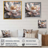 Marble Pink Gold Peony Flower III - Floral Canvas Wall Art