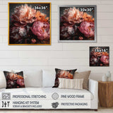 Orange Pink Peonies Blooming - Floral Canvas Wall Art