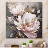 Pink Grey Peonies Elegance II - Floral Canvas Wall Art