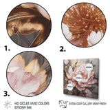 Pink Gold Peonies Petals - Floral Canvas Wall Art