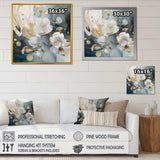 Blue Marble Gold Floral Impressions II - Floral Canvas Wall Art