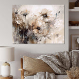 Delicate Warm Floral Impressions - Floral Canvas Wall Art