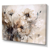 Delicate Warm Floral Impressions - Floral Canvas Wall Art