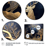 Golden Deer In Forest II - Landscapes Canvas Wall Art