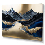 Golden Mountains And River - Landscapes Canvas Wall Art