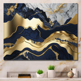 Blue And Gold Mesmerizing Marble Abstraction I - Abstract Canvas Wall Art