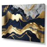 Blue And Gold Mesmerizing Marble Abstraction I - Abstract Canvas Wall Art