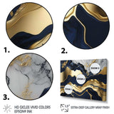 Blue And Gold Mesmerizing Marble Abstraction I - Abstract Canvas Wall Art