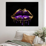 Gold Lips Of Luxury III - Fashion Canvas Wall Art