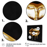 Gold Lips Of Luxury V - Fashion Canvas Wall Art