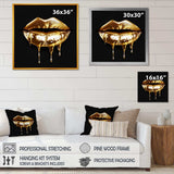 Gold Lips Of Luxury V - Fashion Canvas Wall Art