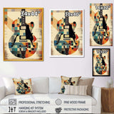 Cubism Guitar - Music Canvas Wall Art