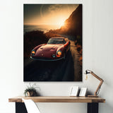 Red And Yellow Artistic Tributes To Retro Cars - Cars Retro Canvas Wall Art