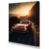 Red And Yellow Artistic Tributes To Retro Cars - Cars Retro Canvas Wall Art