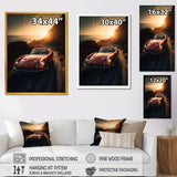 Red And Yellow Artistic Tributes To Retro Cars - Cars Retro Canvas Wall Art