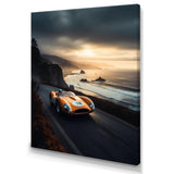 Orange And Black Artistic Tributes To Retro Cars - Cars Retro Canvas Wall Art