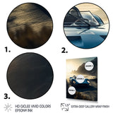Blue And Grey Artistic Tributes To Retro Cars - Cars Retro Canvas Wall Art